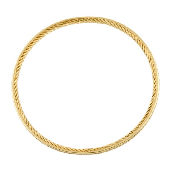 DAVID YURMAN 18K 750 YELLOW GOLD 1.12CTW DIAMOND BANGLE BRACELET - Picture 6 of 8